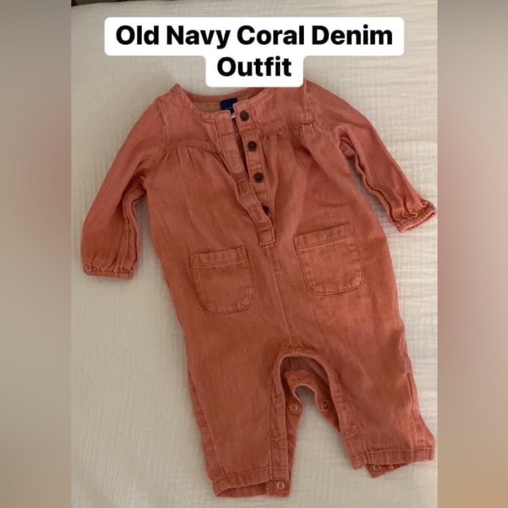 Coral Denim Jumpsuit